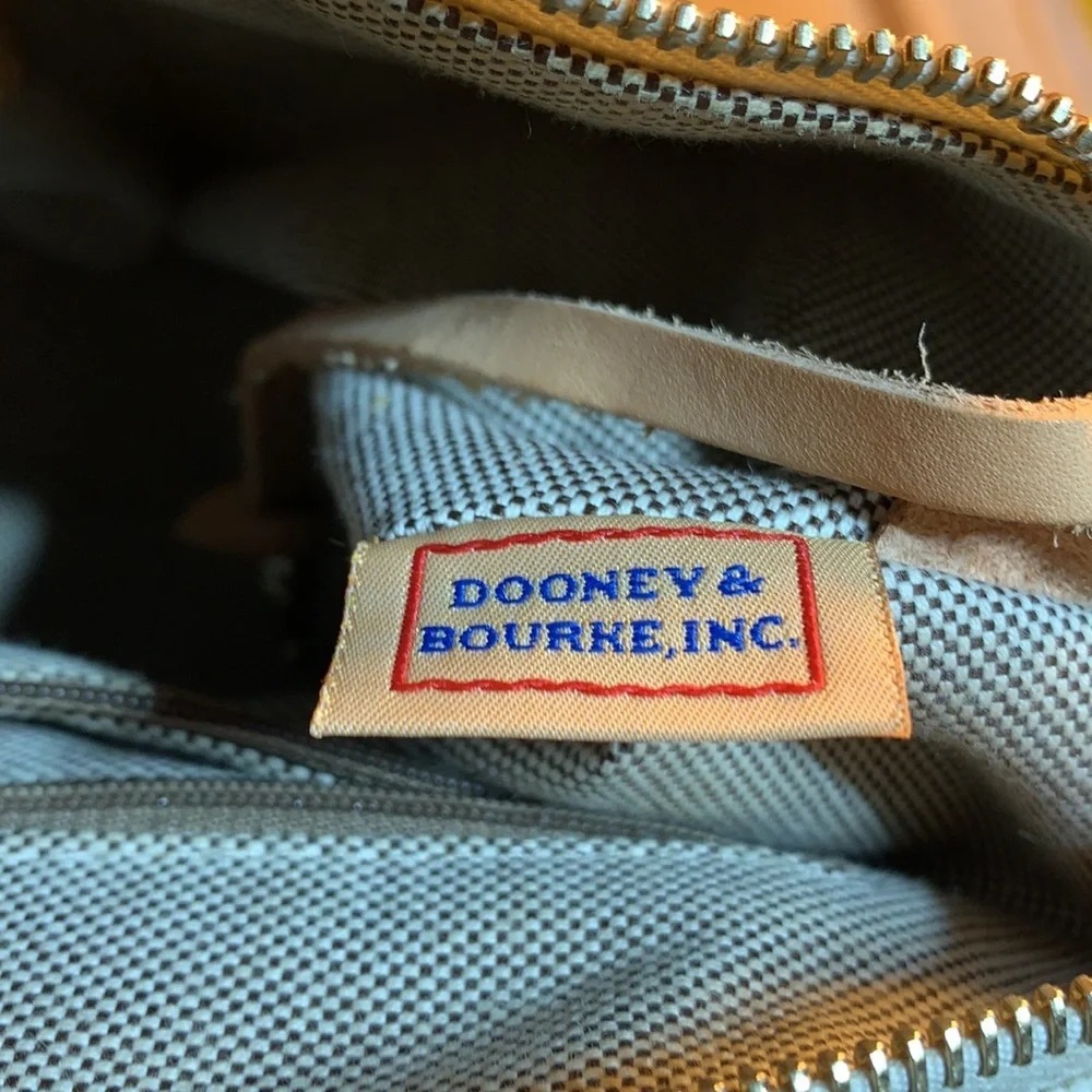 Dooney & Bourke leather satchel w/logo pattern